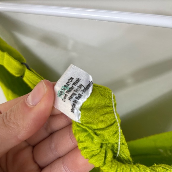 Iland Planet Miami Beach Elegant Green Embroidered Dress Straps Beach Size S/M? - Picture 15 of 16